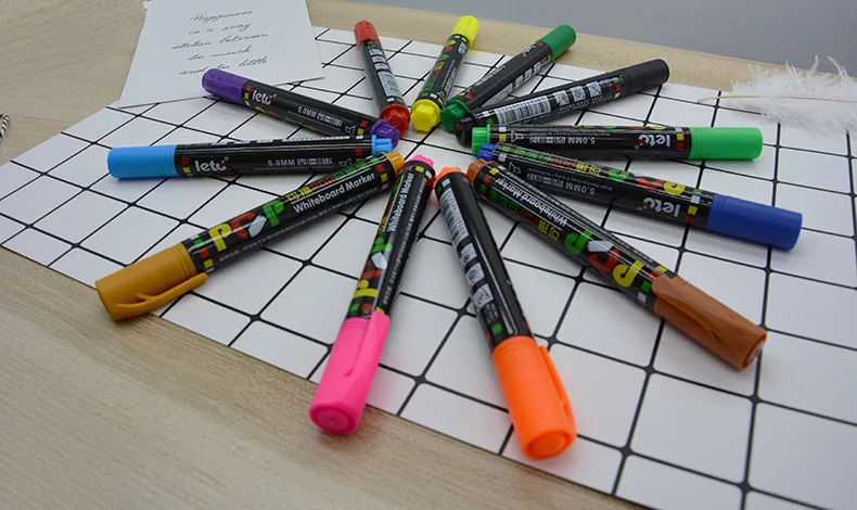 Children 12-Color Pop Wipable Whiteboard Pen Color Writing Tool Drawing Pencil Set Stationery Products Wholesale