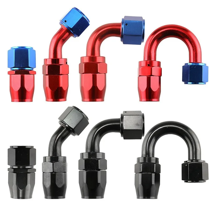 AN4 AN6 AN8 AN10 AN12 0 45 90 180 Degree Aluminium Oil Fuel Reusable Fitting Hose End Adapter water cooling oil cooling joint