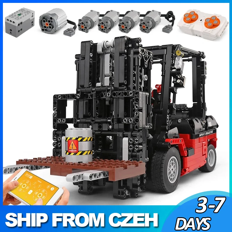 Mould King 13106 High-Tech Electric Motorized Mobile Crane Forklift Mk II Car Building Blocks Compatible with 3681 Truck Toys | Игрушки и