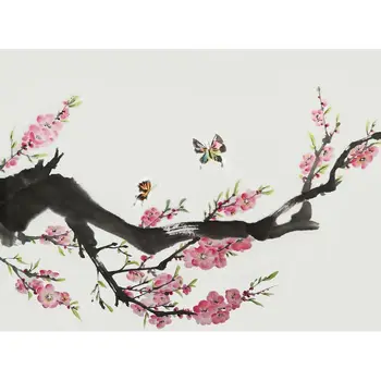 

Gatyztory Frame Plum Butterfly DIY Painting By Numbers Flower Handpainted Oil Painting Modern Canvas Colouring Home Art