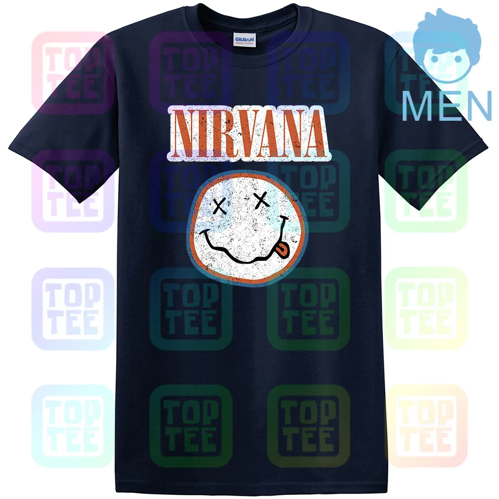 MEN-NAVY AMPLIFIED NIRVANA colors мужская темно-серая футболка - Цвет: MEN-NAVY
