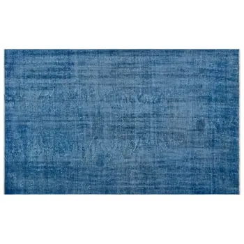 

Handmade Blue Vintage Overdyed Turkish Area Rug 155x235 Cm-5'1''X7'9''