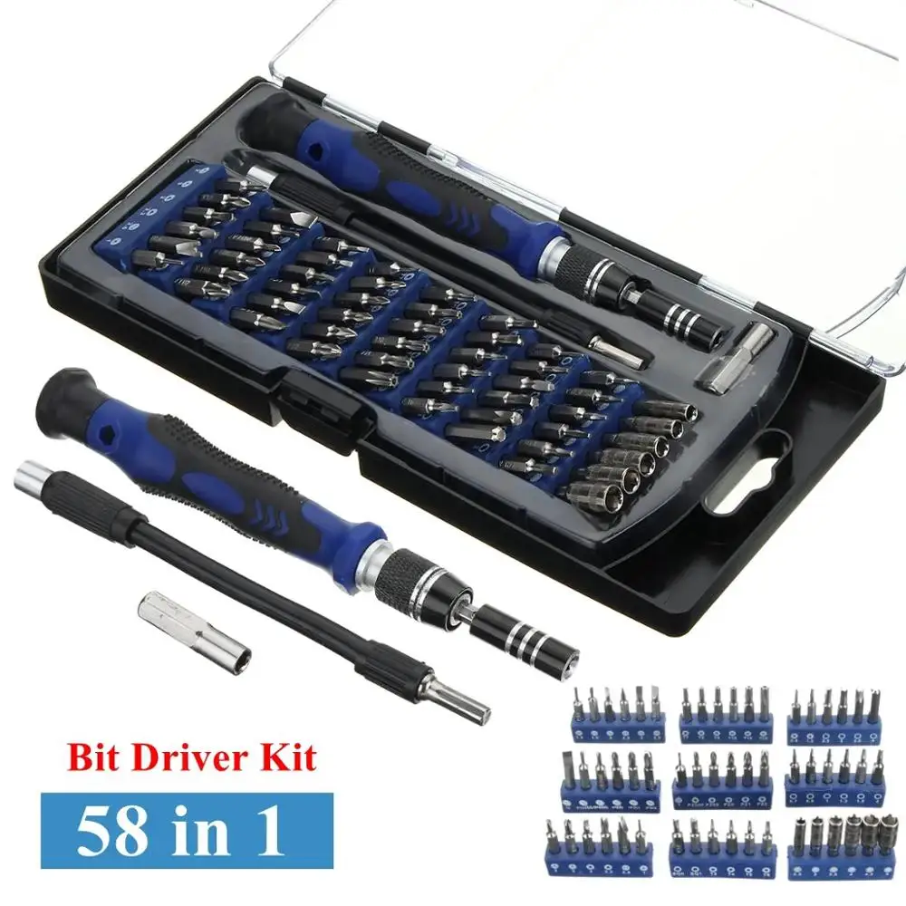 

58 In 1 Multi-function Precision Screwdriver Kit with 54 Bits for Phone Watch Sun Glassess Repair Tool