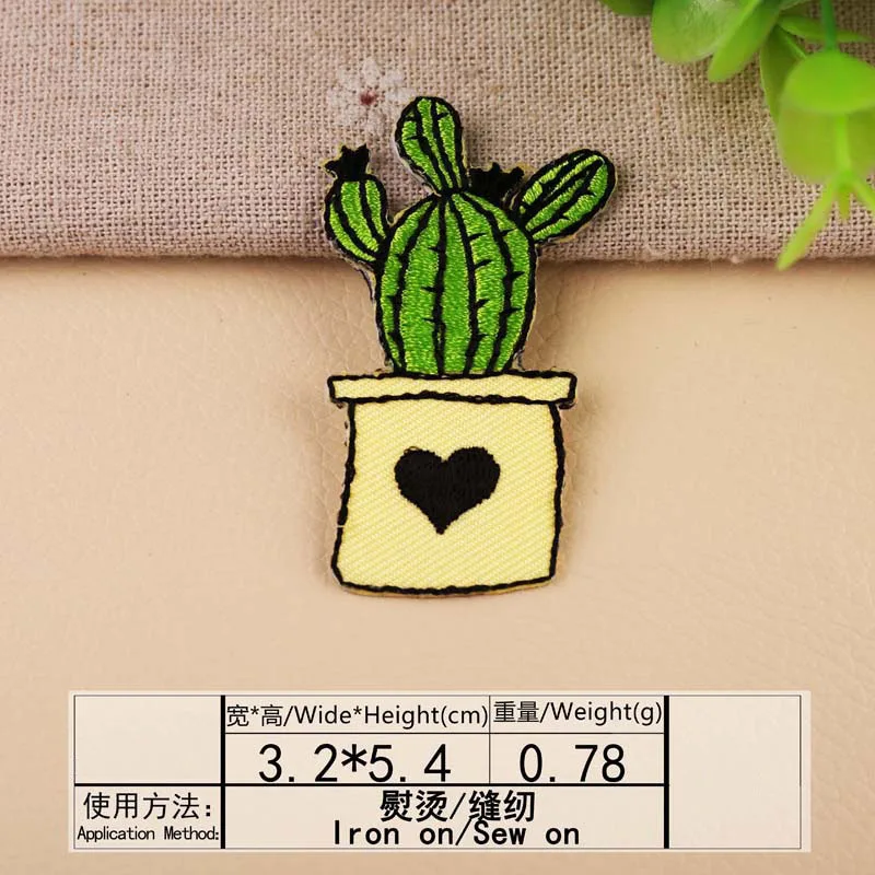 1 шт. патчи с вышивкой кактуса термоклейкие для пришивания утюгом нашивки одежды