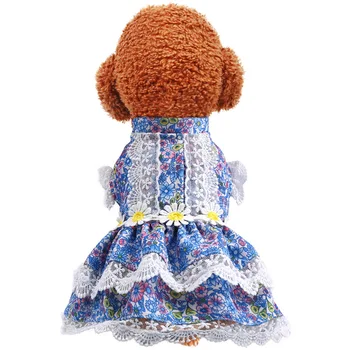 

Floral Dog Dress Summer Princess Dresses Luxury Puppy Cat Clothes Party Wedding Skirts Yorkshire Chihuahua Teddy Pets Costume