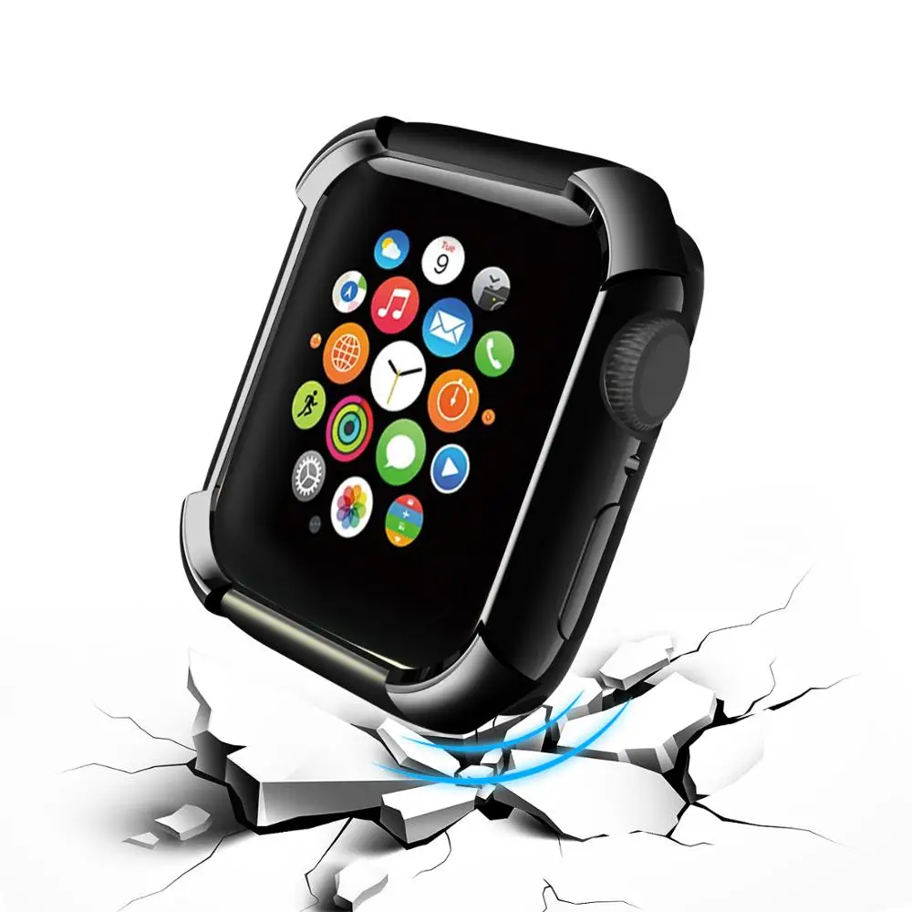 Защитный чехол для Apple Watch, версии 5/4/3/2/1 40 мм 44 полной защиты для защиты от падения покрытие TPU чехол s для наручных часов iWatch, версия 3, 2, 42 мм, 38 мм