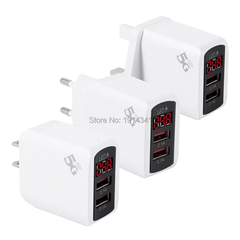 Оптовая продажа 100 шт./лот EU US UK plug 2 USB порта зарядное устройство адаптер настенное