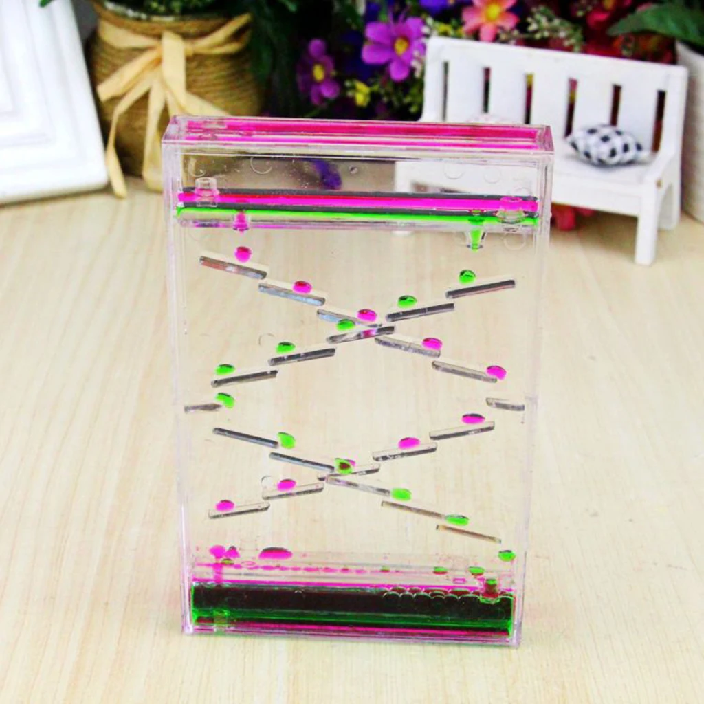 Square Slide Mixed Floating Oil Liquid Motion Hourglass Timer Sensory Toy