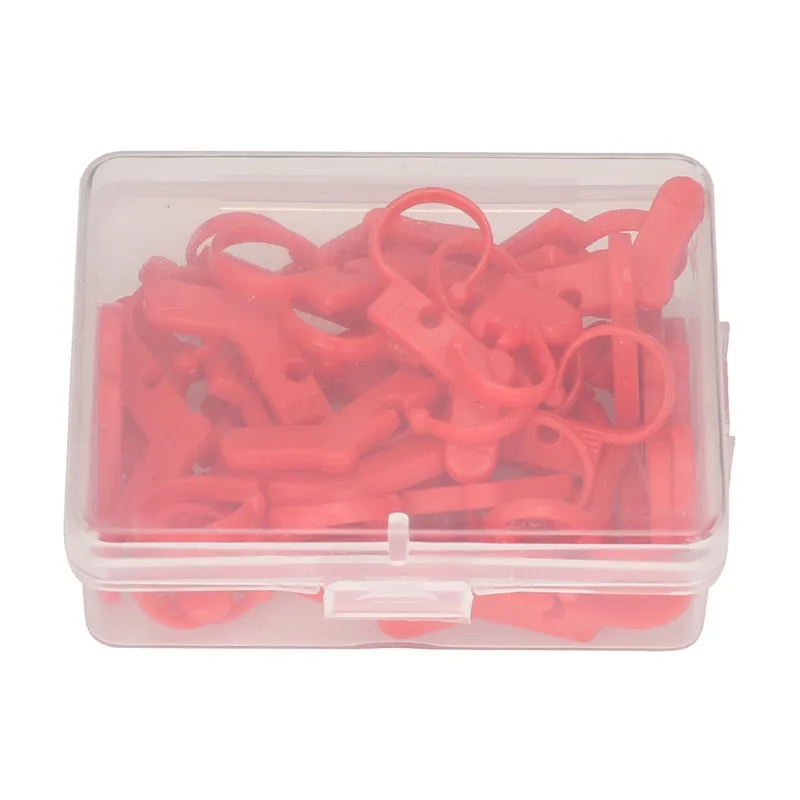 KOKNIT 40pcs Red Color Locking Stitch Markers Plastic Knitting Crochet Locking Stitch Knitting Holder Needle Sewing Accessories  (7)