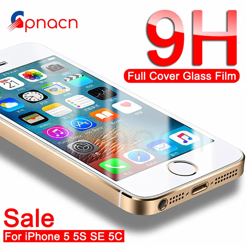 9H Защитное стекло для iPhone 5S, se 5C 5 Анти-всплеск закаленного экрана протектор стекла на для iPhone 5S, se 4 4s Пленка чехол