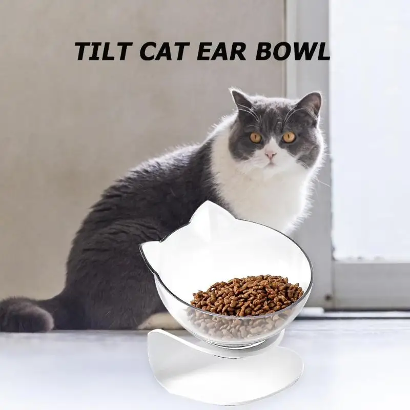 Нескользящие миски для кошек, двойные миски из прозрачного абс материала, приподнятые миски для еды для кошек, кормушки для собак, товары для домашних животных