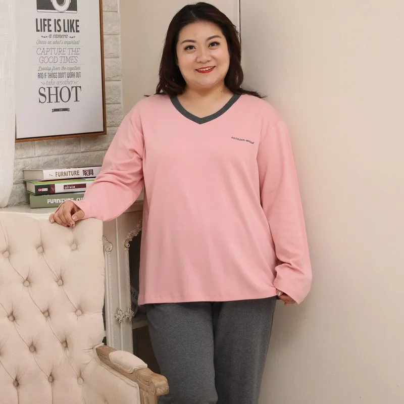 Plussize5XLsweetPinkpajamassetswomencasual100cottonsleepwear