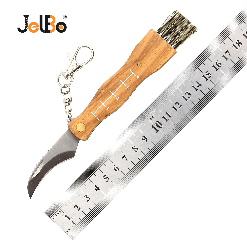 JelBo нож из нержавеющей стали складной с деревянной ручкой для сбора грибов Мини