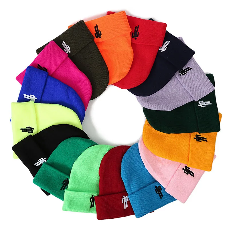 

2020 Billie Eilish Winter Hats for Woman Little Man's Embroidery Knitted Caps Man Autumn Hat Female Hip-hop Beanie Bonnet Gifts