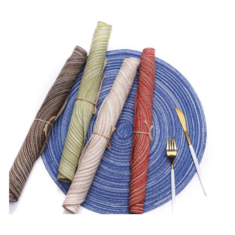 

2pcs 35cm Big Placemats Cotton Table Mats Heat Resistant Tablewares Pads Table Decoration Collection
