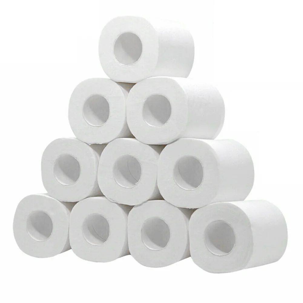 

White Toilet Paper Toilet Roll Tissue Roll Pack Of 10 Rolls 4Ply Paper Towels Tissue Household Toilet paper toilet tissue paper