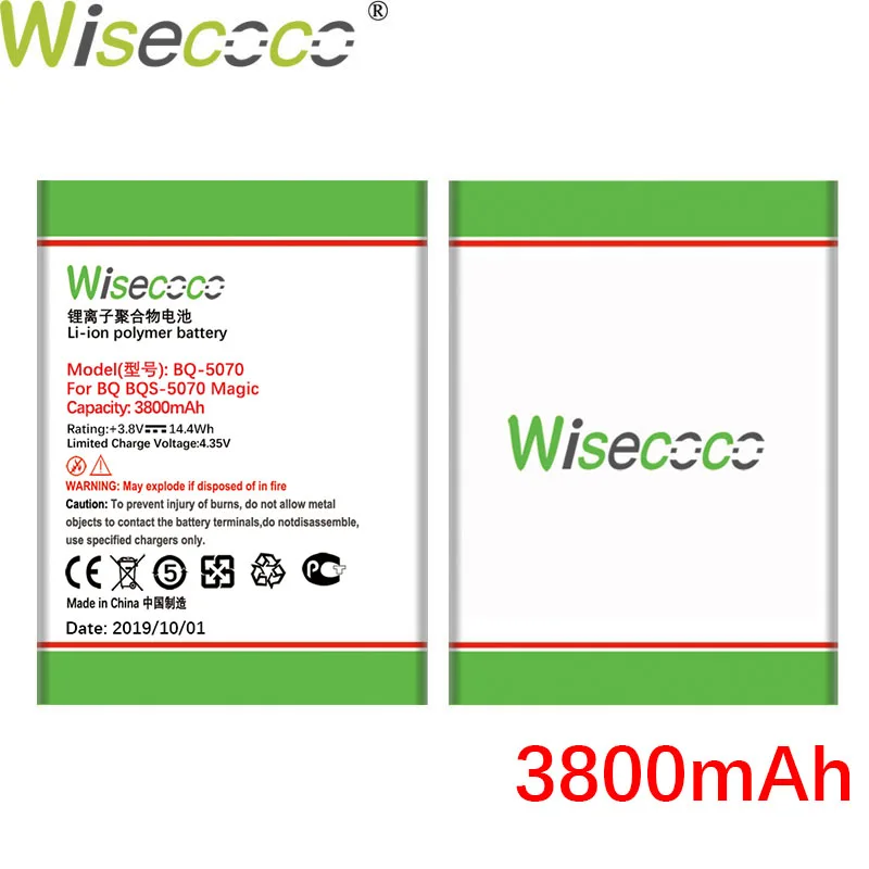 WISECOCO 3800 мАч батарея для BQ BQS 5070 волшебный мобильный телефон новейшее производство высокое качество батарея+ номер отслеживания