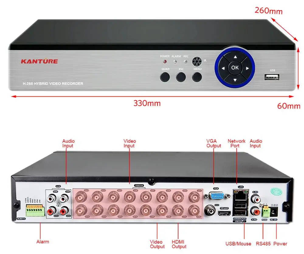 KANTURE h.265+ 16CH 4K Ultra HD cctv dvr комплект 8MP камера безопасности Система IP66 Антивандальная купольная камера система ночного видения