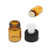 10Pcs glass bottle 1ml 2ml 2.5ml 5ml Amber Glass Vials, Mini Essential Oil Bottles with Orifice Reducer & Black Plastic Cap 2