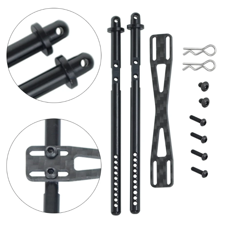 

Alloy Carbon Rear Body Post Mount with Clip for Axial SCX10 II 90046 RC Crawler