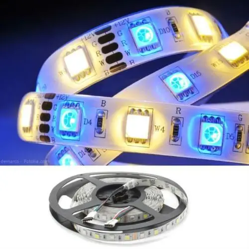 RGBW RGB + W 6000K светодиодная лента 500 см 5 м 24 В IP20 300 светодиодный s 5050|Светодиодные