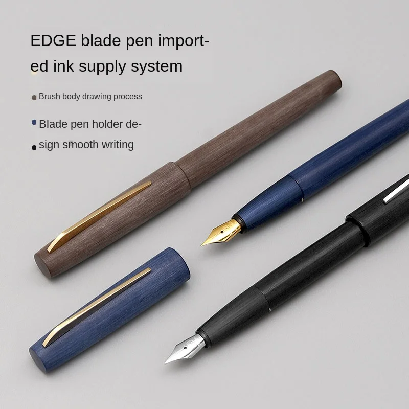 Черная перьевая ручка Kaco EDGE с чернильным картриджем подарочные пластиковые ручки BoxEF Nib для письма школьные