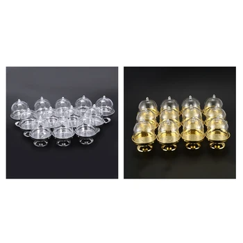 

24 Pcs Mini Cake Stand Cupcake Box Wedding Party Plastic Candy Box, 12 Pcs Silver & 12 Pcs Gold
