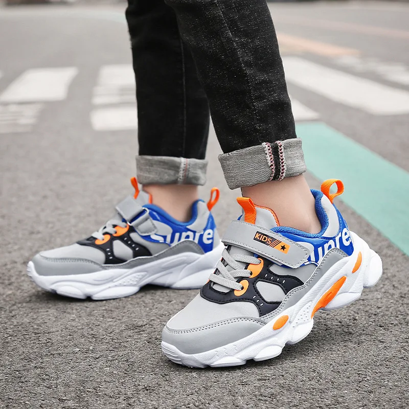 

CHILDREN'S Shoes 2019 Spring And Autumn New Style BOY'S-Style Leather Velcro Casual Shoes Big Boy Students Athletic Shoes