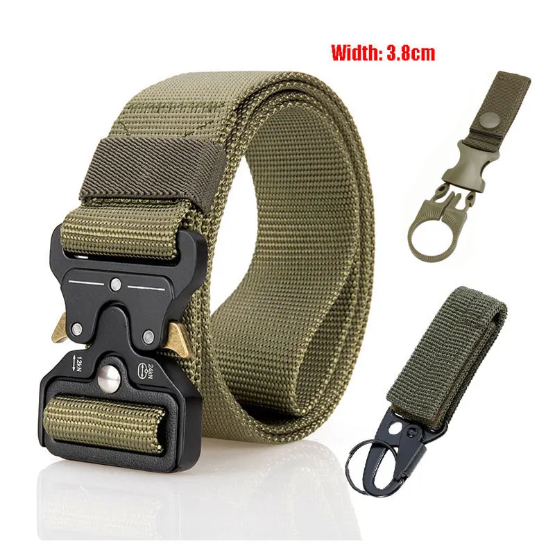 3.8cm blet and 2hook Военный Тактический нейлоновый ремень с металлической пряжкой Регулируемый армейский полицейский открытый быстросъемный тренировочный ремень для охоты ширина 3,8 см 4,3 см - Цвет: 3.8cm blet and 2hook
