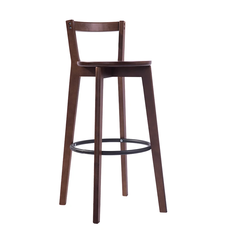 

Bar Chair Solid Wood Modern Minimalist Bar Chair Home Bar Chair Front Desk Back Stool Bar Stool Nordic High Stool