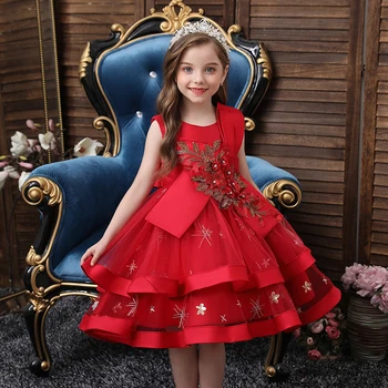 

Girls Dress Elegant New Year Princess Children Party Dress Wedding Gown Kids Dresses for Girls Birthday Party Dress Vestido Wear