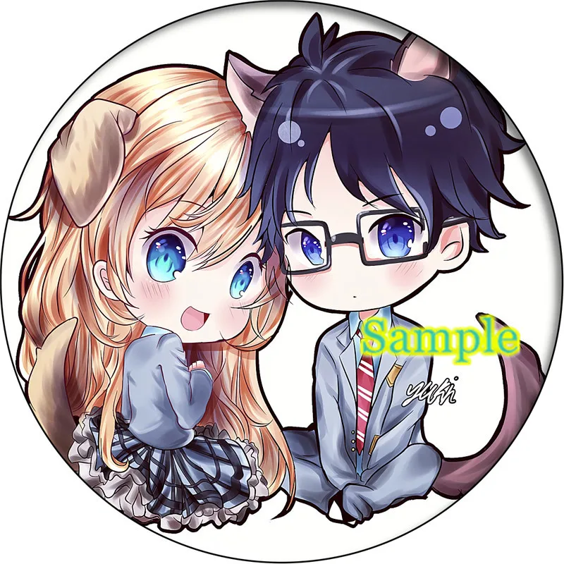 Your Lie in April Cosplay Badge Kaori Miyazono Kousei Arima Brooch Pin Anime Accessories For Clothes Backpack Decoration gift plus size halloween costumes