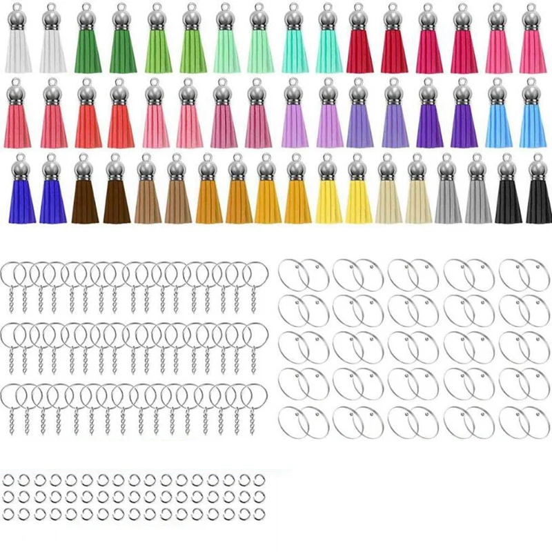 

LBER 200Pcs DIY Round Acrylic Keychain Blanks Acrylic Clear Circle Discs Set For Diy Keychain Vinyl Souvenir Gift Tags Crafting