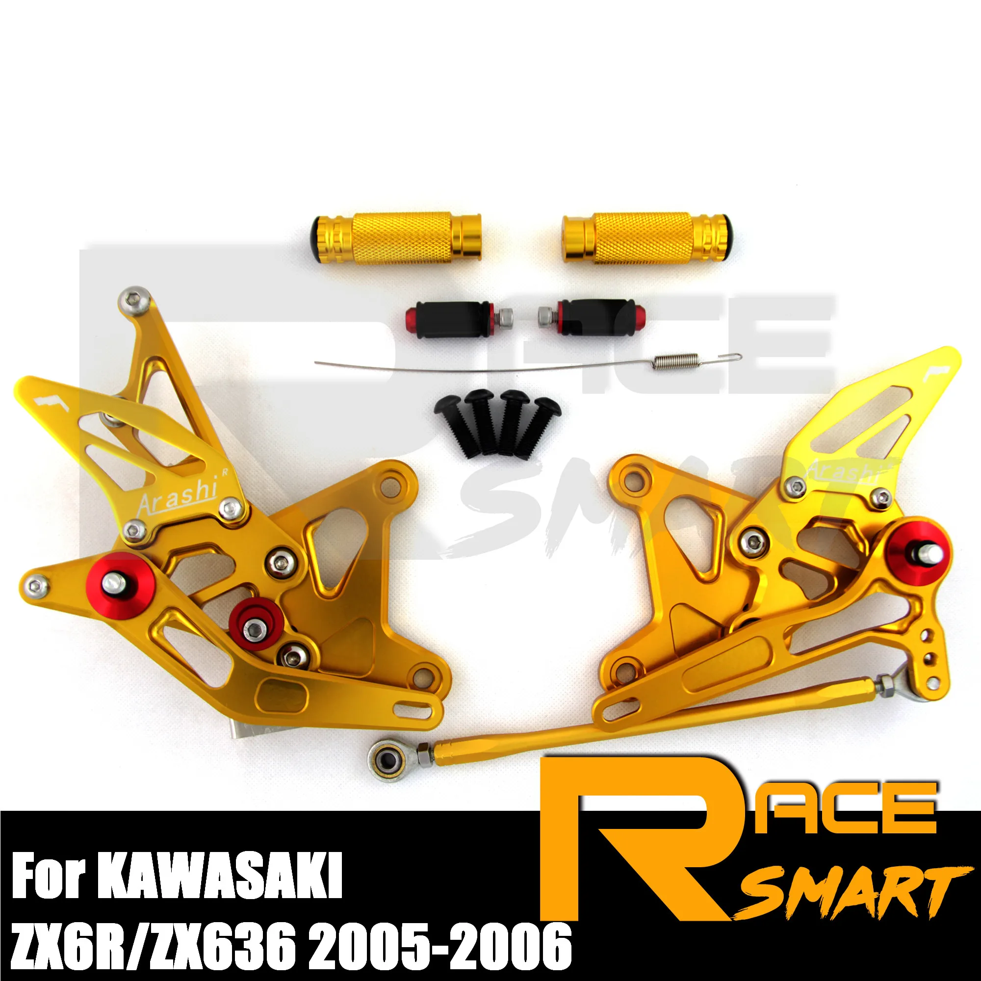 Motorcycle Adjustable Footpegs Rearsets For KAWASAKI NINJA ZX6R 2005-2008 2006