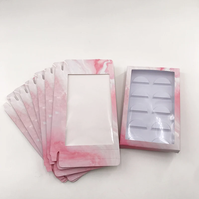 Pink Marble Дешевые 5 пар Lash Box пустые Lash упаковка поставляется с белым лотком - Цвет: Pink Marble
