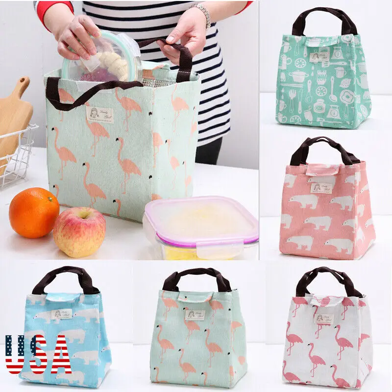 

Large Insulated Lunch Bag Cooler Picnic Travel Food Box Cool Bag Children Kids Adult Tote Carry School Bags US
