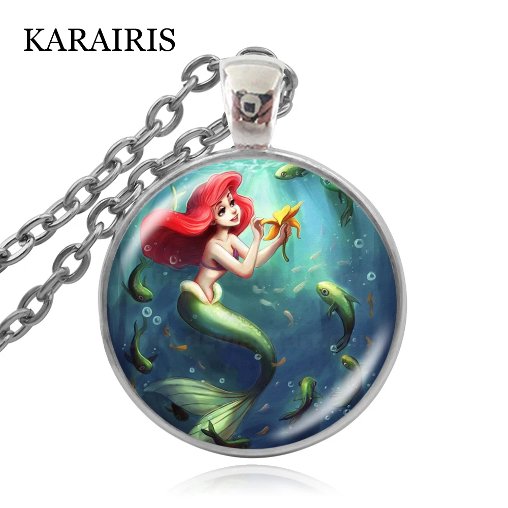 KARAIRIS Новое поступление ожерелье с принтом Русалочки Ариэль ювелирные изделия