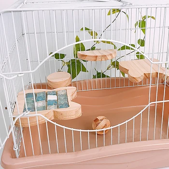 

New Rabbit Totoro Hamster Summer Toy Double-Sided Wooden Pet Springboard Rabbit Small Pet With Cooling Mat Pad Cage Toys