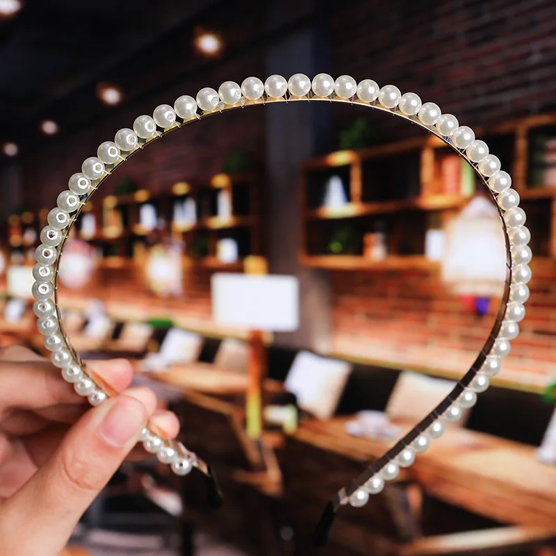 Новинка, ручная работа, украшение из бисера, простая Жемчужная Повязка для волос, дикая Корона, Женские аксессуары для волос, свадебный головной убор для невесты - Цвет: 8
