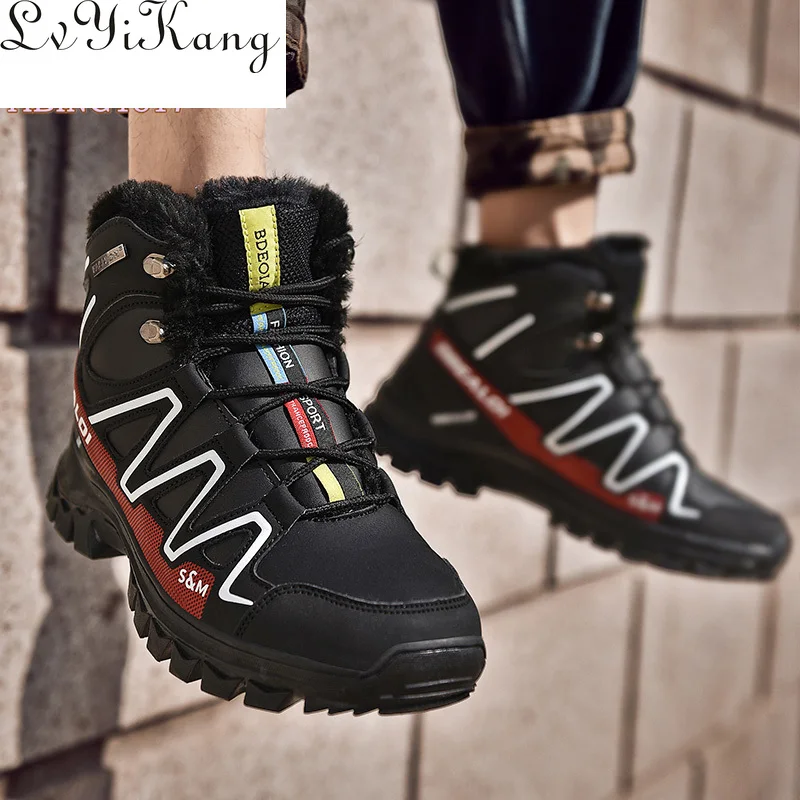 Men Boots Winter Plush Warm Snow Boots Casual Men Winter Solomon Hiking Shoes Men Footwear Ankle Boots Zapatos De Hombre