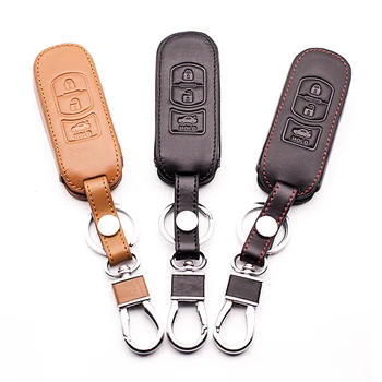 

100% leather car keys Work exquisite car Genuine Leather key case For Mazda 2/Mazda 3/Mazda 6 popular 3 Buttons starline a93