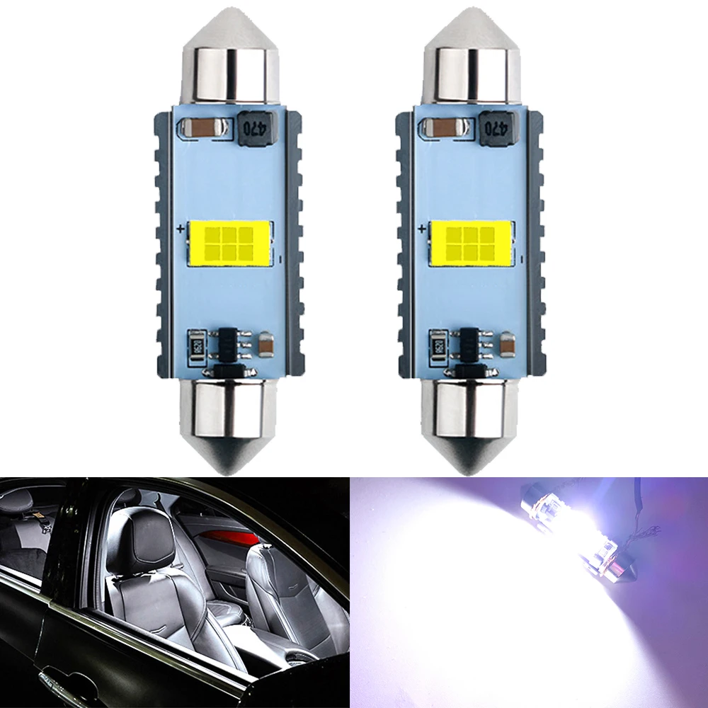 

2x 3570 C10W C5W LED Canbus Festoon 31mm 36mm 39mm 41mm for Car Bulb Interior Reading Light License Plate Lamp White Free Error