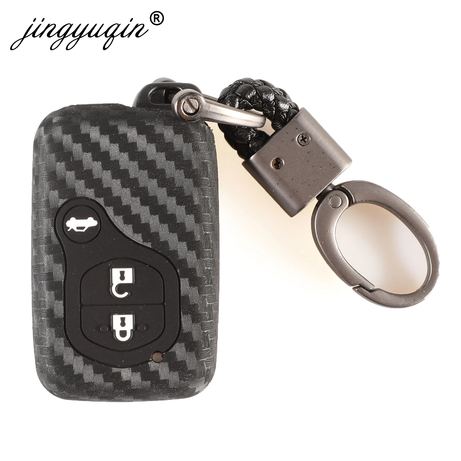 Jingyuqin ключ из углеродного волокна для Toyota Land Cruiser Prado 150 Camry Prius Crown Subaru Foreste XV брелок силиконовый держатель