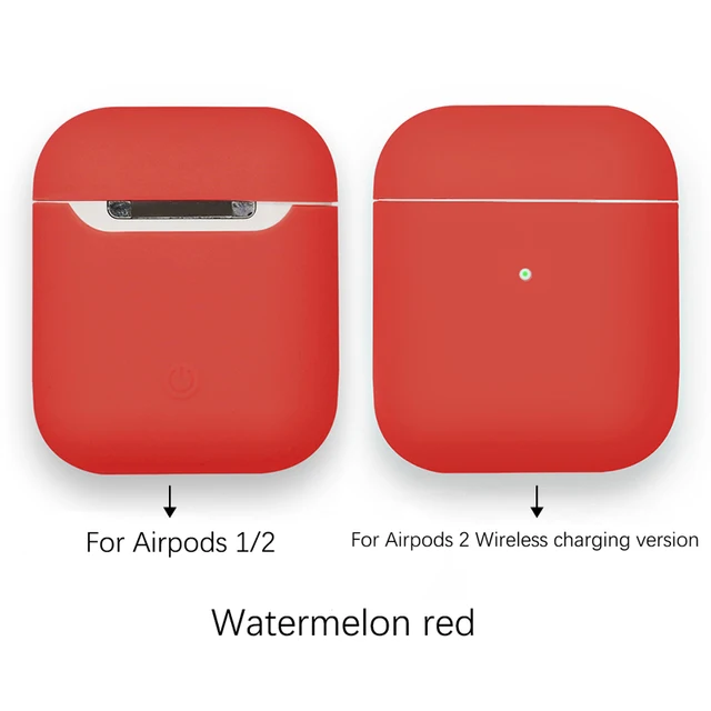 Soft Silicone Cases For Apple Airpods 1/2 Protective Bluetooth Wireless Earphone Cover For Air Pods Luxury Charging Box Bags Watermelon Red