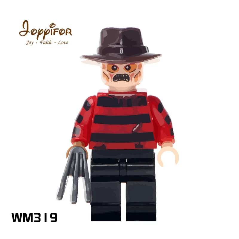 Horror Movie Series Halloween Gifts Luminous Ghost Skeleton Harley Quinn Mini Action Figures Building Blocks Friend Bricks Toys