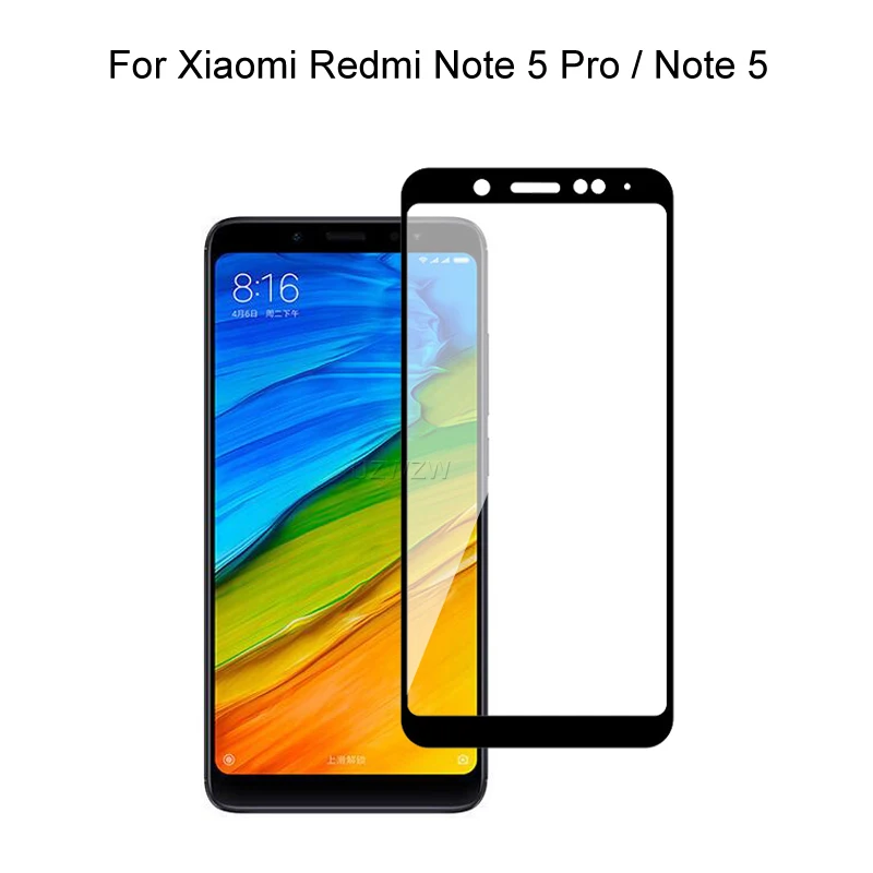 Закаленное стекло с полным покрытием для Xiaomi Redmi Note 5 Pro / закаленное экрана