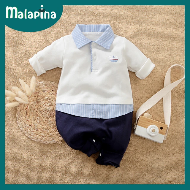 Malapina Baby Boy Romper Kids Summer Spring 0-24M Age Infant Gentleman Toddler Newborn Outfits Baby Girls Clothes 2021 Like the picture