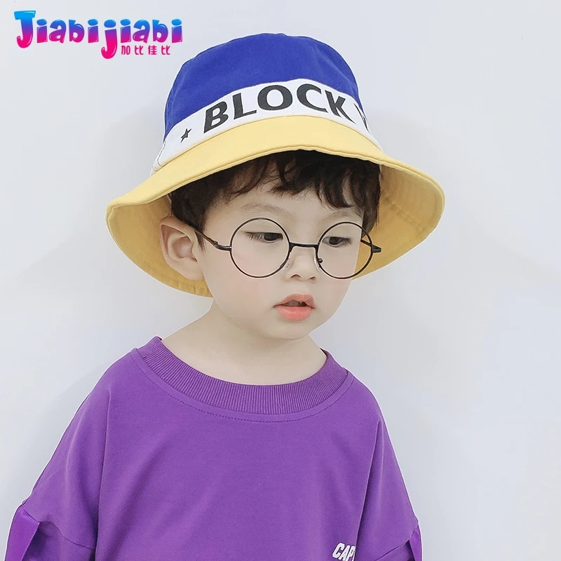 

Children Bucket Hat Spring Summer Thin Fabric Boy Girls Basin Hat Kids Toddler foldaway Color matching Sun Hats cap 2-8 Old