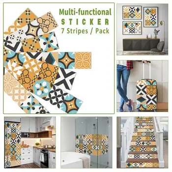 

Self Adhesive Moroccan Tile Stickers for Kitchen Bathroom Table Stair Sticker Waterproof PVC Furniture Renovation Contact Paper