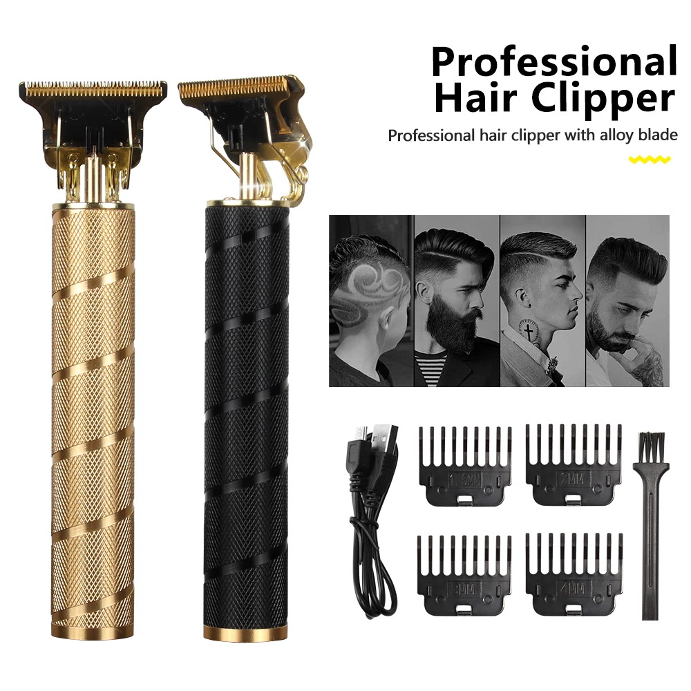 Cortadora de pelo T9 para hombre, maquinilla eléctrica para cortar el pelo, Barbero, recortadora de barba, profesional, Máquina para cortar Cabello, inalámbrica, USB, 0mm